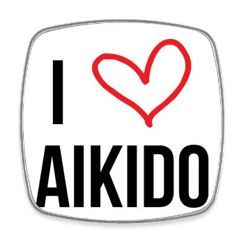 Aikido – Kampfsport – Aikido - Viereckiger Kühlschrankmagnet - Weiß - Vorne