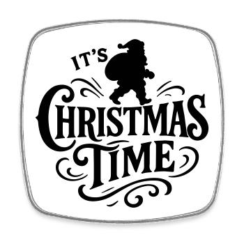 Christmas time Xmas weihnachten rock'n roll Santa  - Viereckiger Kühlschrankmagnet - Weiß - Vorne