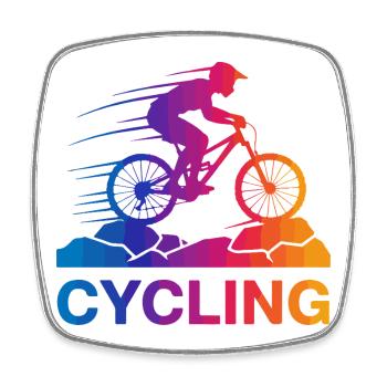 Rainbow Mountainbike-Sprung - Viereckiger Kühlschrankmagnet - Weiß - Vorne