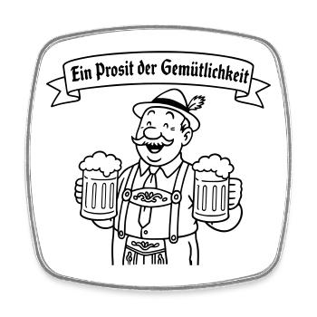 Herr Bier - Ein Prosit der Gemütlichkeit - Square fridge magnet - white - Front