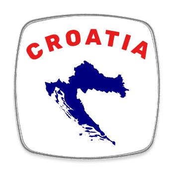 Croatia Map - Square fridge magnet - white - Front