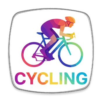 Vibrant Rainbow Cyclist Design - Square fridge magnet - white - Front