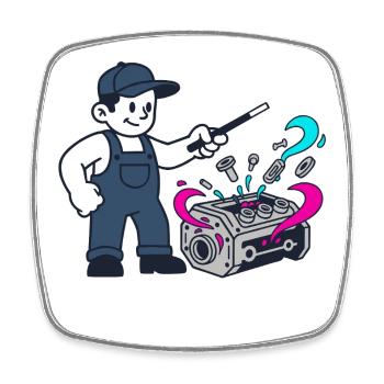 Magical Screwdriver Spells - Square fridge magnet - white - Front