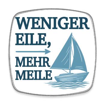 Moins de précipitation, plus de motif de voile d’un mile - Magnet carré - blanc - Devant