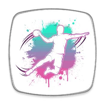 Motif de handball pour les joueurs et entraîneurs de handball cadeau - Magnet carré - blanc - Devant