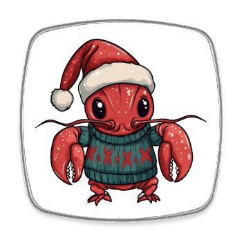 Hummer Krebs Weihnachten Xmas - Viereckiger Kühlschrankmagnet - Weiß - Vorne