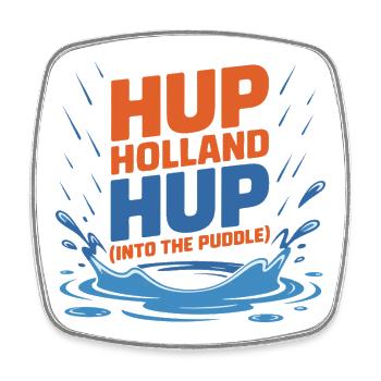 Hup Holland Hup Pfütze Spritzer - Viereckiger Kühlschrankmagnet - Weiß - Vorne