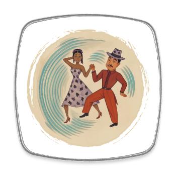 DANCER LOVERS #2 - nice people - Square fridge magnet - white - Front