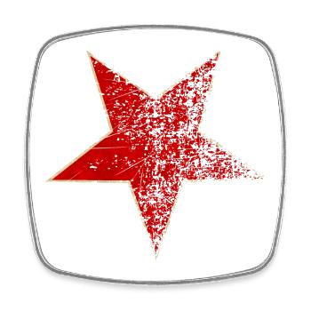 Étoile Vintage Étoile Rouge - Magnet carré - blanc - Devant