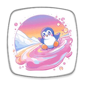 Pastel Penguin Spritz - Magnet carré - blanc - Devant