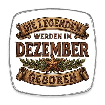 Legenden geboren im Dezember - Viereckiger Kühlschrankmagnet - Weiß - Vorne
