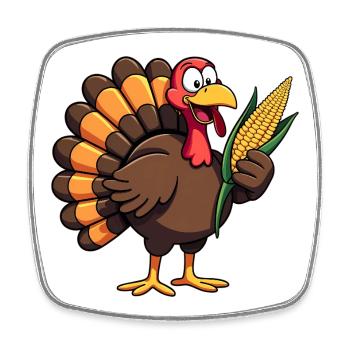 Thanksgiving Lustiger Thanksgiving Truthahn - Viereckiger Kühlschrankmagnet - Weiß - Vorne