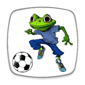 Soccer Frog - Square fridge magnet - white - Front