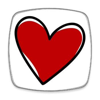 Symbole d’amour des cœurs - Magnet carré - blanc - Devant