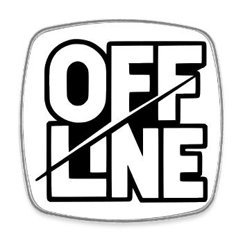 Offline Schriftzug - Typografie Design - Viereckiger Kühlschrankmagnet - Weiß - Vorne