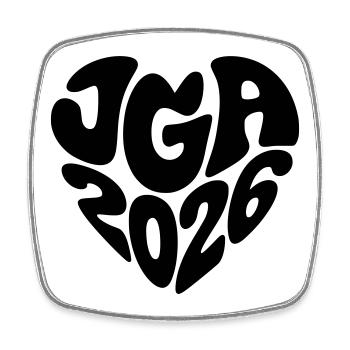 Jga 2026 Herz Form Herzform - Viereckiger Kühlschrankmagnet - Weiß - Vorne