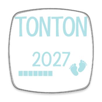 Onkel in der Schwangerschaftsankündigung 2027 Geschenk-Humor - Viereckiger Kühlschrankmagnet - Weiß - Vorne