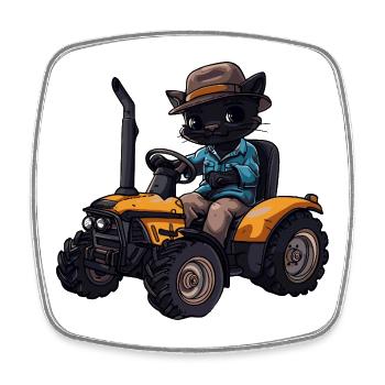 Panther Tractor Farmer - Magnet carré - blanc - Devant