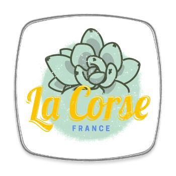Corsica Vintage Succulent France Souvenir - Square fridge magnet - white - Front