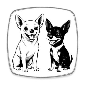 Chihuahua Love - Petit Chien, Grand Protecteur - Magnet carré - blanc - Devant