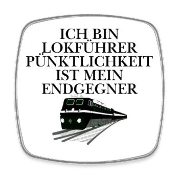 Train Driver Design - Square fridge magnet - white - Front