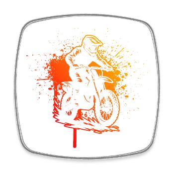 Ein Must Have für echte Motocross - Viereckiger Kühlschrankmagnet - Weiß - Vorne