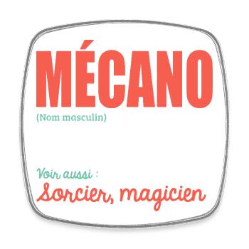 Mécano Définition Humoristique Cadeau Pour Mécano - Magnet carré - blanc - Devant