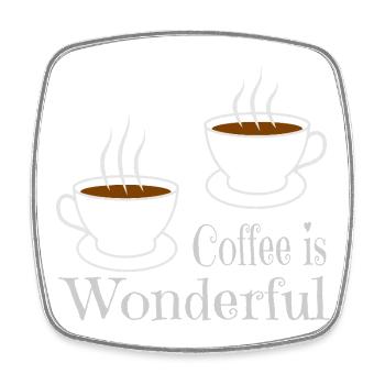 Coffee - Square fridge magnet - white - Front