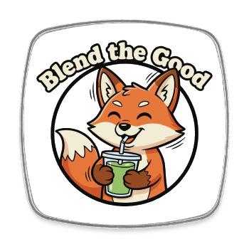 Smoothie Fox – Mélangez le bon - Magnet carré - blanc - Devant