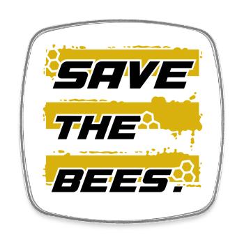 Save the Bees - Viereckiger Kühlschrankmagnet - Weiß - Vorne