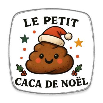 Der kleine Weihnachtskot - Viereckiger Kühlschrankmagnet - Weiß - Vorne