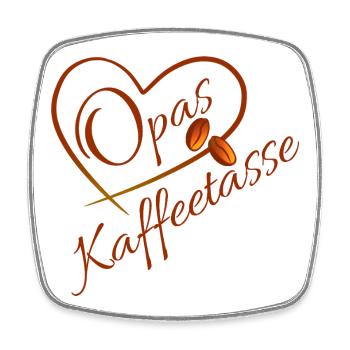 Opas Kaffeetasse Herzdesign - Viereckiger Kühlschrankmagnet - Weiß - Vorne