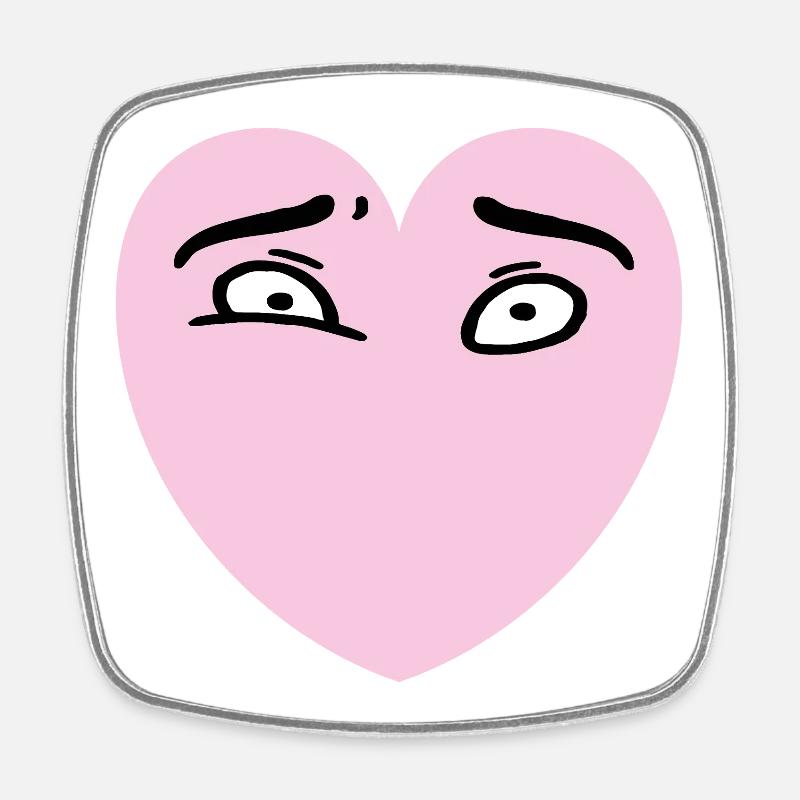 Heart Eyes - Square fridge magnet - white