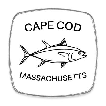 Cape Cod - Massachusetts USA - Fishing - Thunfisch - Viereckiger Kühlschrankmagnet - Weiß - Vorne