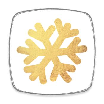 Snowflake Gold Christmas Decoration Snow Winter - Square fridge magnet - white - Front