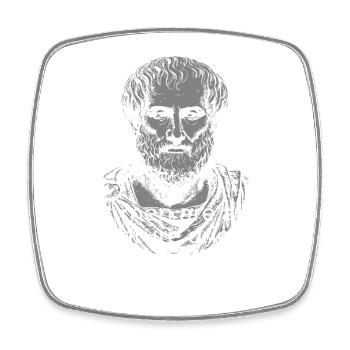 Classical Aristotle Quote on Melancholy - Square fridge magnet - white - Front