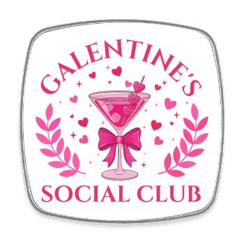 Galentine’s Social Club Gals Brunch Squad Vibes  - Square fridge magnet - white - Front