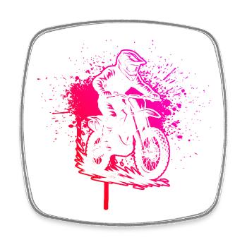 Motocross Fokus pur - Viereckiger Kühlschrankmagnet - Weiß - Vorne