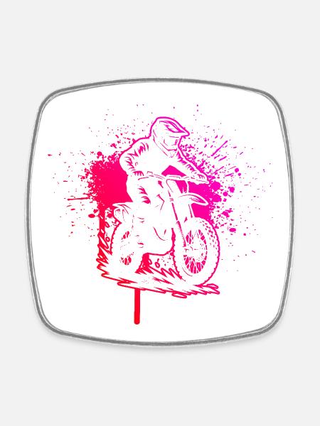 Pure motocross focus - Square fridge magnet - white