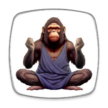Singes de Yoga - Magnet carré - blanc - Devant