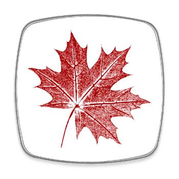 Maple leaf - Square fridge magnet - white - Front