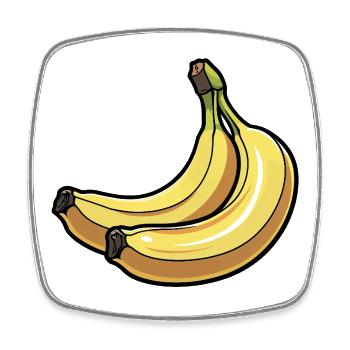 Glowing Bananas Cartoon - Square fridge magnet - white - Front