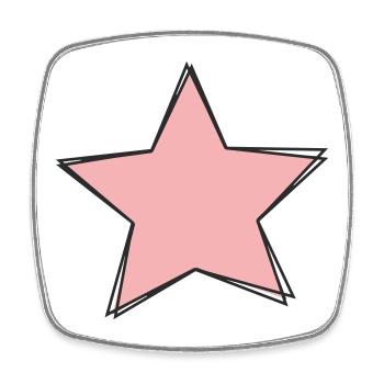 Pink Star Design - Square fridge magnet - white - Front