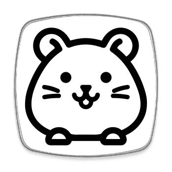 Hamster - Viereckiger Kühlschrankmagnet - Weiß - Vorne