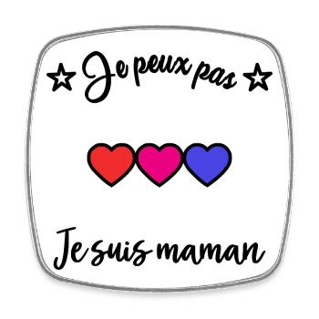 MAMAN. NOËL. BONNE FÊTE. COEUR. BONNE FÊTE MAMAN.  - Magnet carré - blanc - Devant