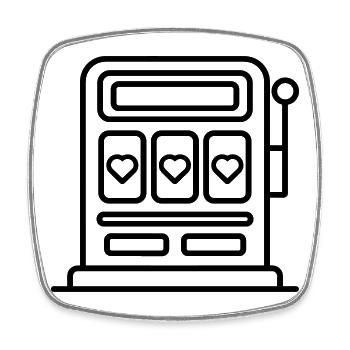 Casino-Spielautomat - Viereckiger Kühlschrankmagnet - Weiß - Vorne