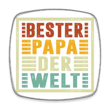 Meilleur papa du monde Cadeaux Noël - Magnet carré - blanc - Devant