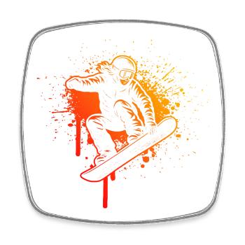 Snowboard parfait pour tous les snowboards - Magnet carré - blanc - Devant