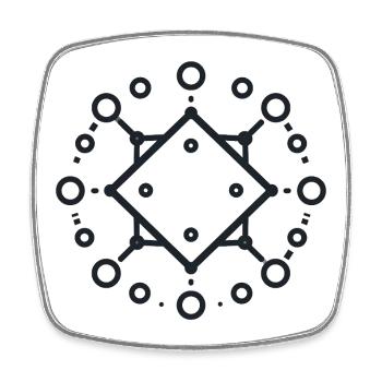Geometric Diamond Mandala - Square fridge magnet - white - Front