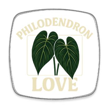 Amour des philodendrons - Magnet carré - blanc - Devant